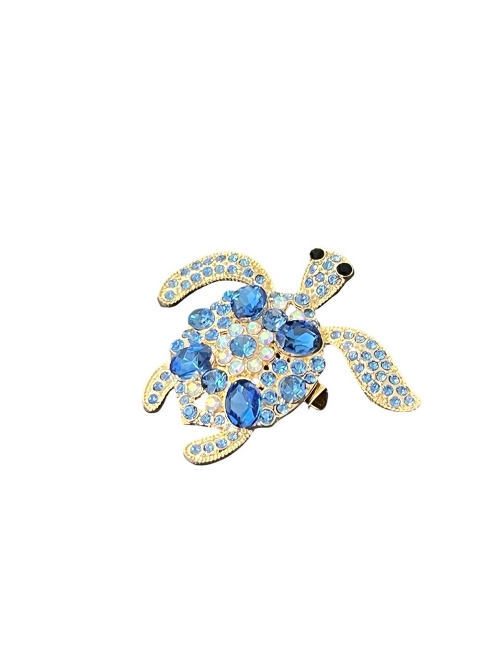 Blue Crystal Turtle Brooch FINAL PRICE DROP
